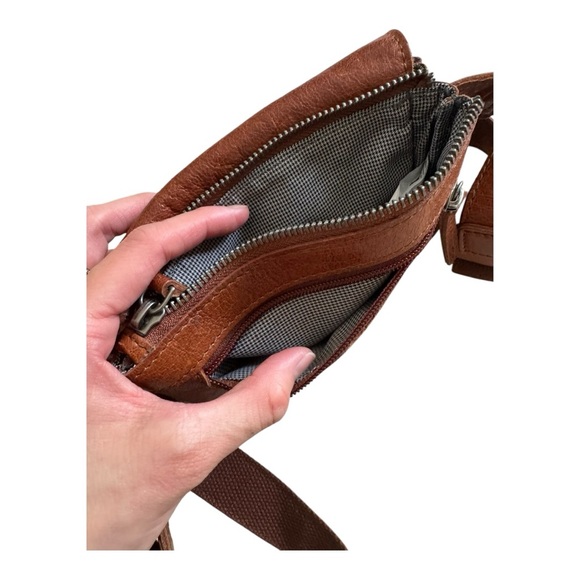 Spikes & Sparrow Brown Leather Crossb ody Waist Fanny Travel Boho Bag - Picture 2 of 10